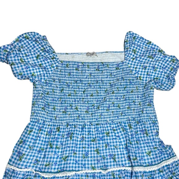 JessaKae women’s 6x blueberry muffin tiered gingham maxi dress smocked - Picture 3 of 7